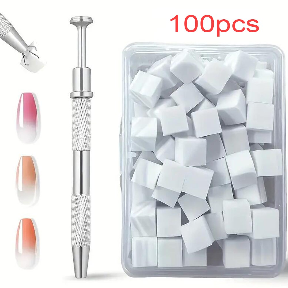 Nail Art Ombre - 50/100 pçs branco mini esponja de