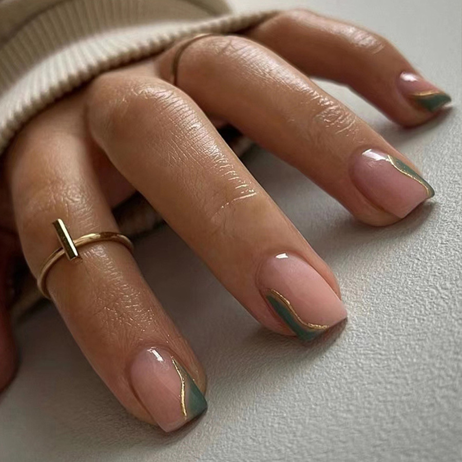 Unhas postiças curtas para mul - Nail Art Press On avaliação e preço