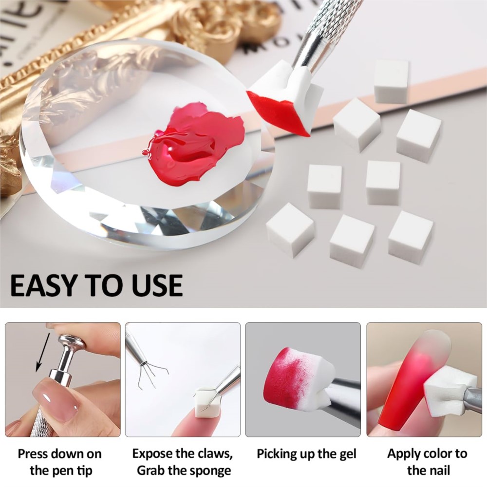 50/100 pçs branco mini esponja - Nail Art Ombre avaliação e preço