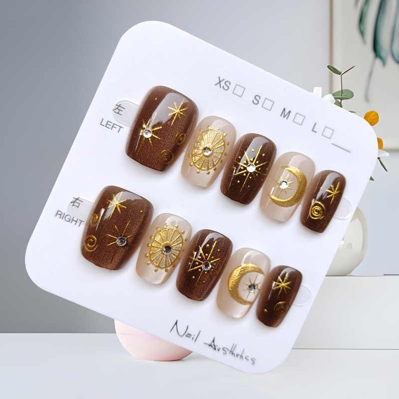 10 pçs outono e inverno série  - Nail Art Press On avaliação e preço