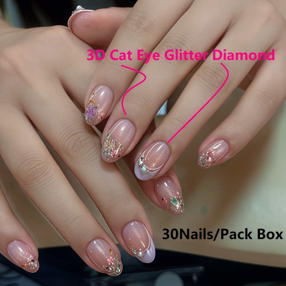 Unhas Postiças Acrílicas 3D co - Nail Art Pink avaliação e preço