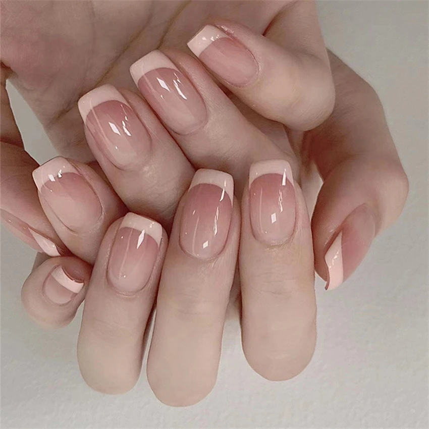 24 pçs/set curto francês minim - Nail Art Pink avaliação e preço