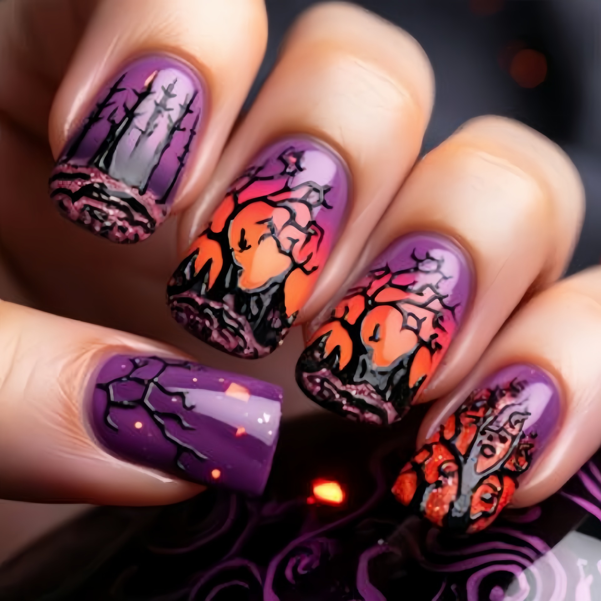 Unhas postiças quadradas de ta - Nail Art Orange avaliação e preço
