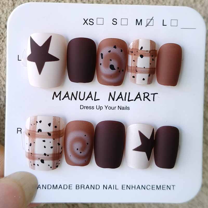 10 pçs outono e inverno arte d - Nail Art Press On avaliação e preço