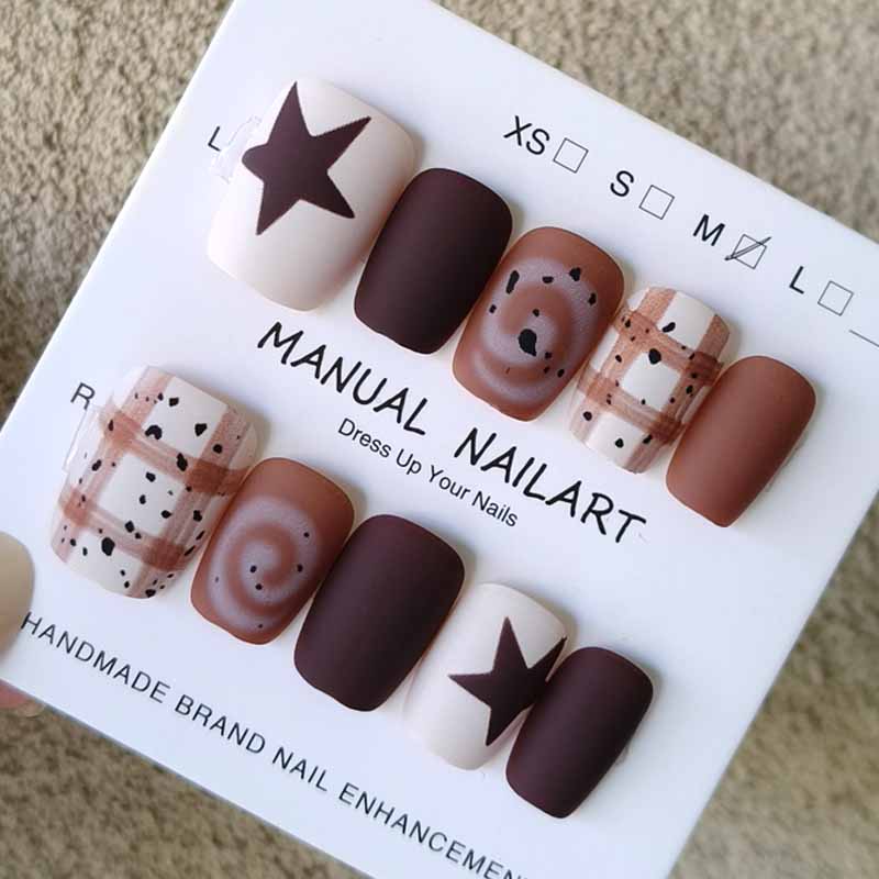 10 pçs outono e inverno arte d - Nail Art Press On avaliação e preço