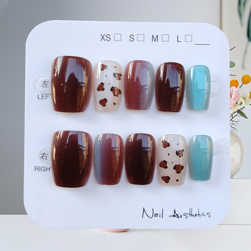 10 pçs outono inverno novo est - Nail Art Press On avaliação e preço